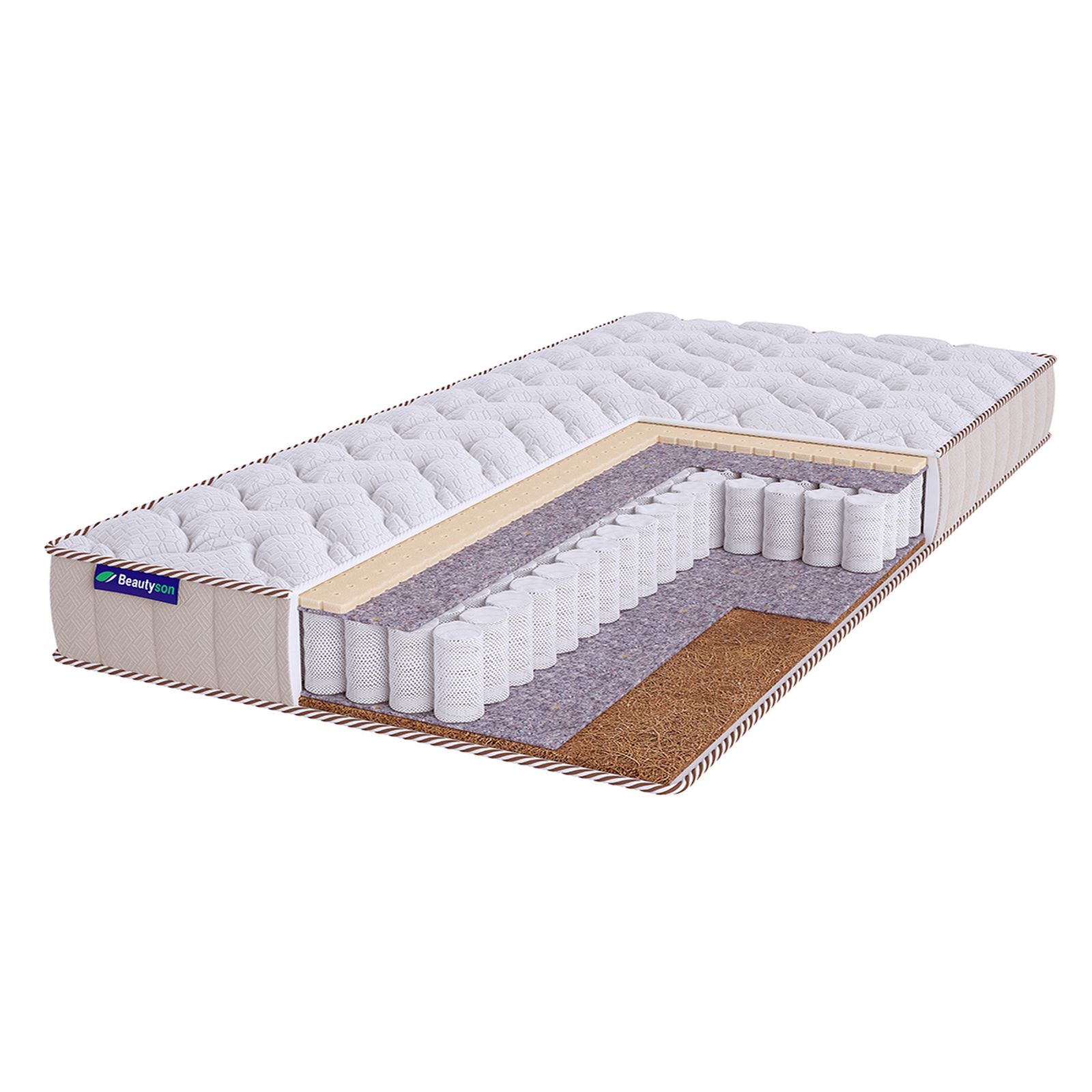 Матрас Beautyson Roll Spring Latex Cocos S600 Lux, 125х186, 18 см, пружинный, Белый, Roll Spring Latex Cocos S600 Lux
Матрас Beautyson Roll Spring Latex Cocos S600 Lux, 125х186, 18 см, пружинный, Белый, Roll Spring Latex Cocos S600 Lux