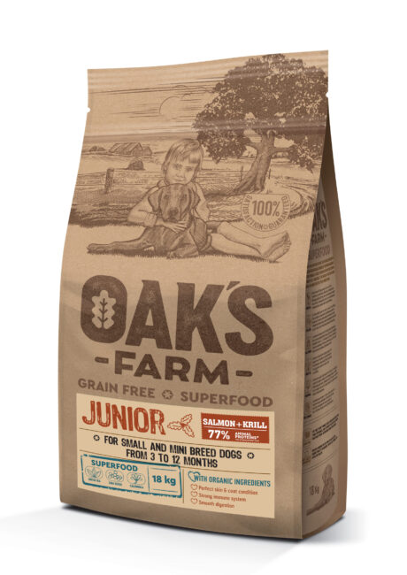 Сухой корм для щенков OAKS FARM GF Junior, для мини пород, лосось, криль 18.2кг, GF Junior
Сухой корм для щенков OAKS FARM GF Junior, для мини пород, лосось, криль 18.2кг, GF Junior
