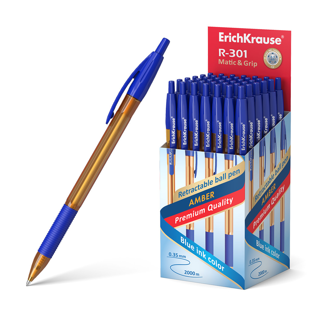 Ручка шариковая автоматическая ErichKrause R-301 58090 цвет синий в коробке по 50 штук
Ручка шариковая автоматическая ErichKrause R-301 58090 цвет синий в коробке по 50 штук