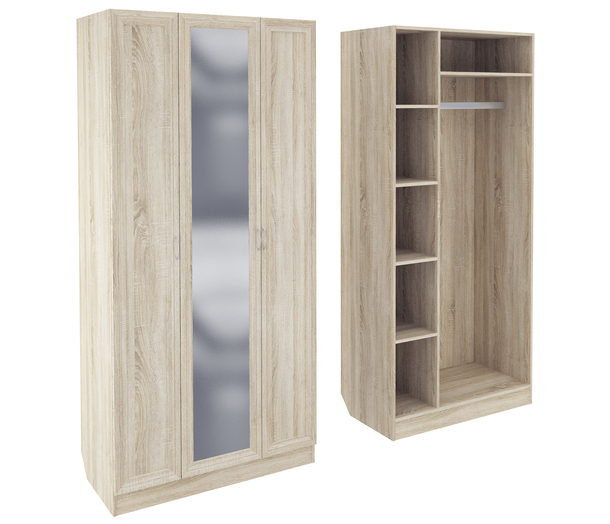 Шкаф распашной Феникс ШК-3 М с зеркалом Дуб сонома, Бежевый
Шкаф распашной Феникс ШК-3 М с зеркалом Дуб сонома, Бежевый