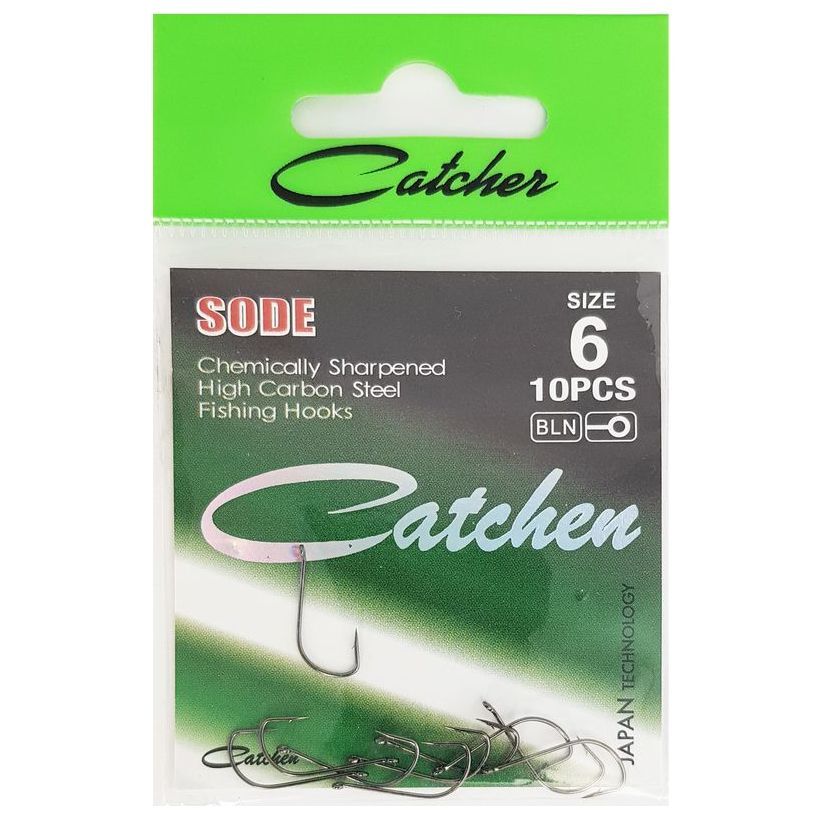 Одинарные крючки Catcher Chod Hook №6 BN, с колечком, прямое острие, с бородкой, Черный, SODE
Одинарные крючки Catcher Chod Hook №6 BN, с колечком, прямое острие, с бородкой, Черный, SODE