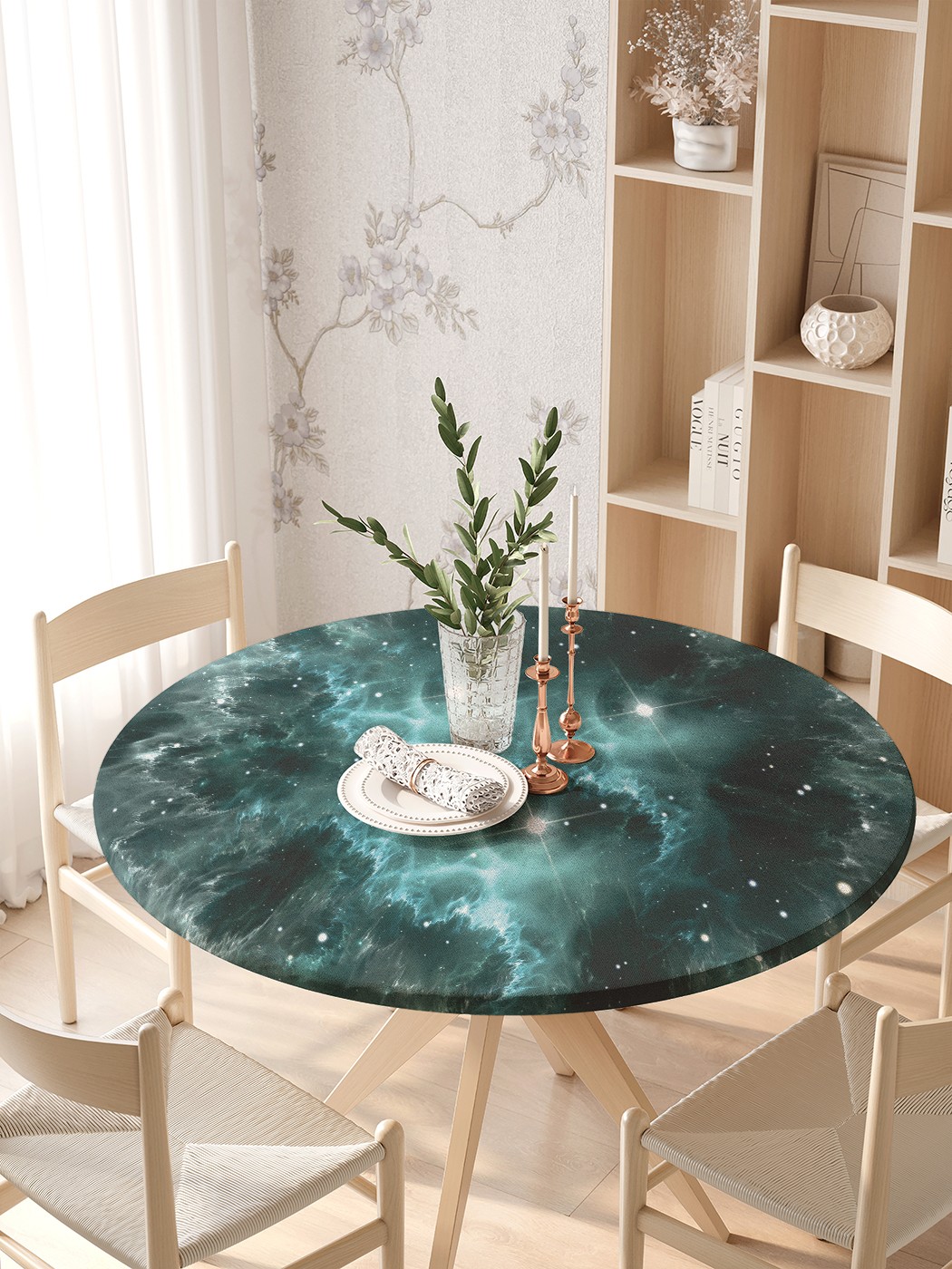 Круглая кухонная скатерть на резинке JoyArty, на круглый стол диаметром 105-120 см, Серый, Волнительный космос
Круглая кухонная скатерть на резинке JoyArty, на круглый стол диаметром 105-120 см, Серый, Волнительный космос