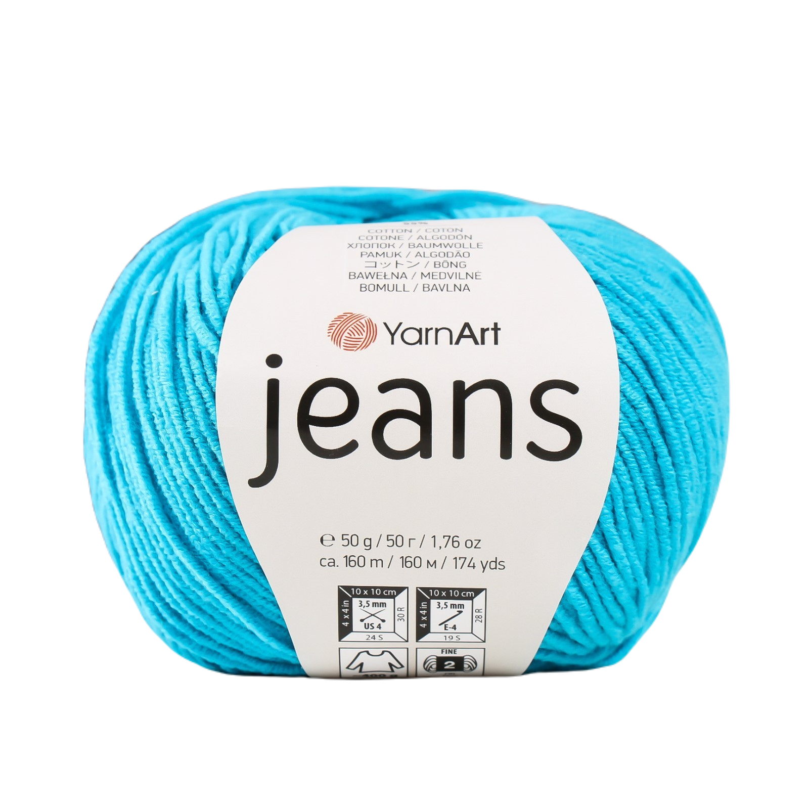 Пряжа "Jeans" 55% хлопок, 45% акрил 160м/50гр (55 яркая бирюза), Бирюзовый, Пряжа для вязания "Jeans"
Пряжа "Jeans" 55% хлопок, 45% акрил 160м/50гр (55 яркая бирюза), Бирюзовый, Пряжа для вязания "Jeans"