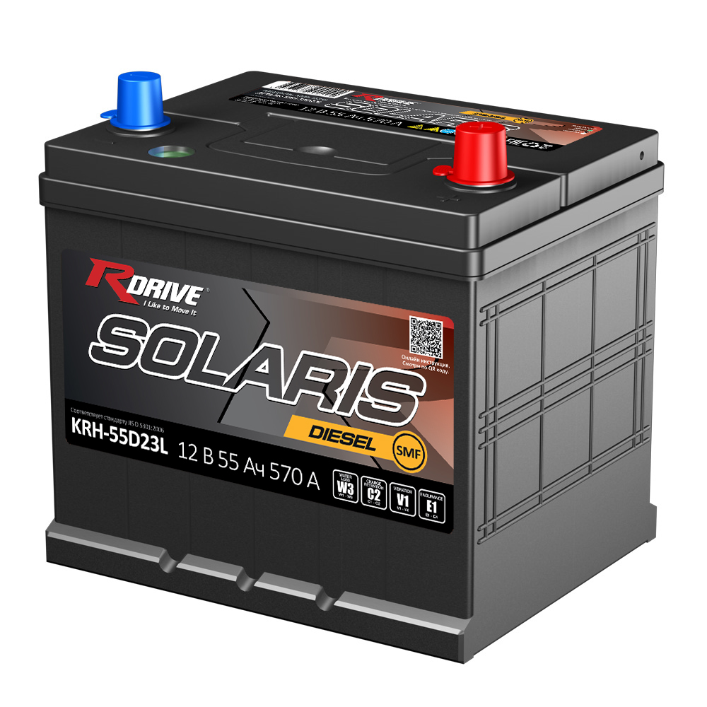 Аккумулятор RDRIVE SOLARIS 55D23L (12В 55Ач 570А 232х172х220мм) обратная полярность, 55D23L
Аккумулятор RDRIVE SOLARIS 55D23L (12В 55Ач 570А 232х172х220мм) обратная полярность, 55D23L