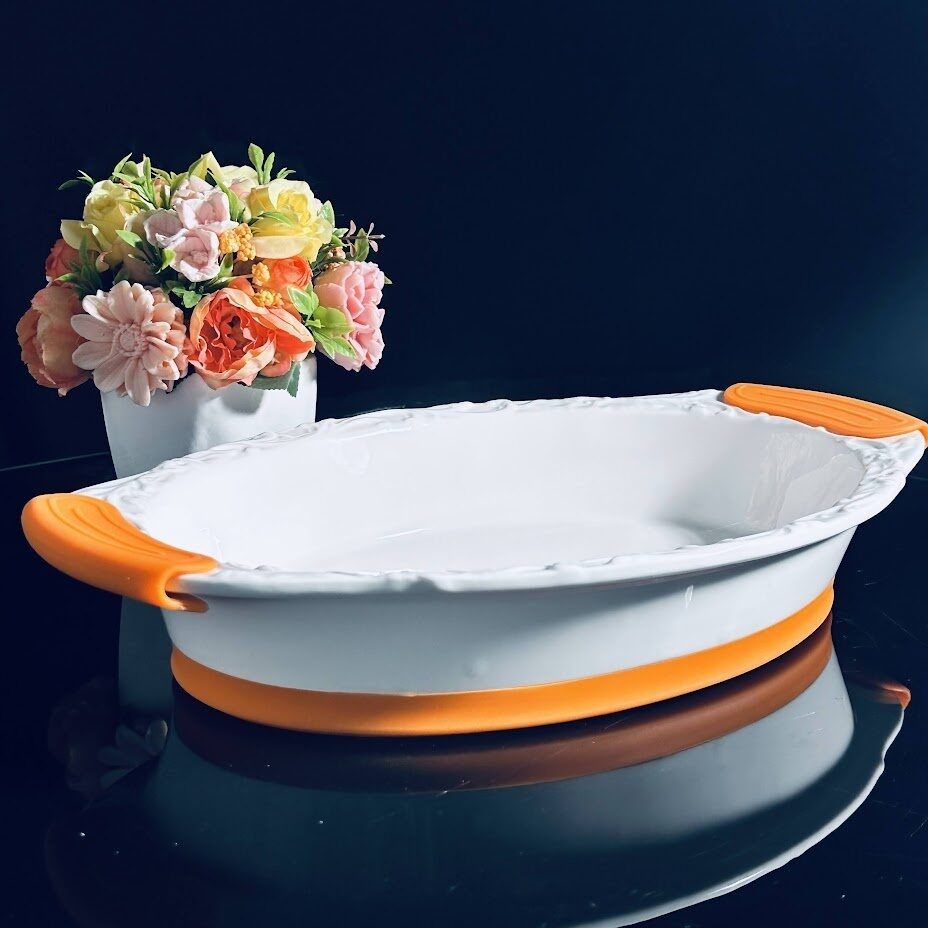 Овальное блюдо для запекания Lenardi 38х245х65см с ручками фарфор силикон, Белый
Овальное блюдо для запекания Lenardi 38х245х65см с ручками фарфор силикон, Белый