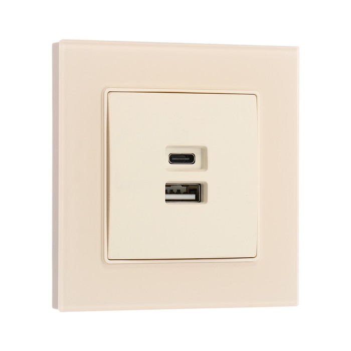 Розетка с USB-A + USB-C, TOT Matte Glass, бежевая, 10439694, Бежевый, Matte Glass USB-A + USB-C
Розетка с USB-A + USB-C, TOT Matte Glass, бежевая, 10439694, Бежевый, Matte Glass USB-A + USB-C