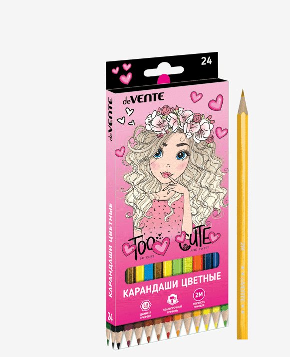 Карандаши цветные deVente Too Cute Girl 2,8мм 2М 24шт, Разноцветные, 1837430
Карандаши цветные deVente Too Cute Girl 2,8мм 2М 24шт, Разноцветные, 1837430