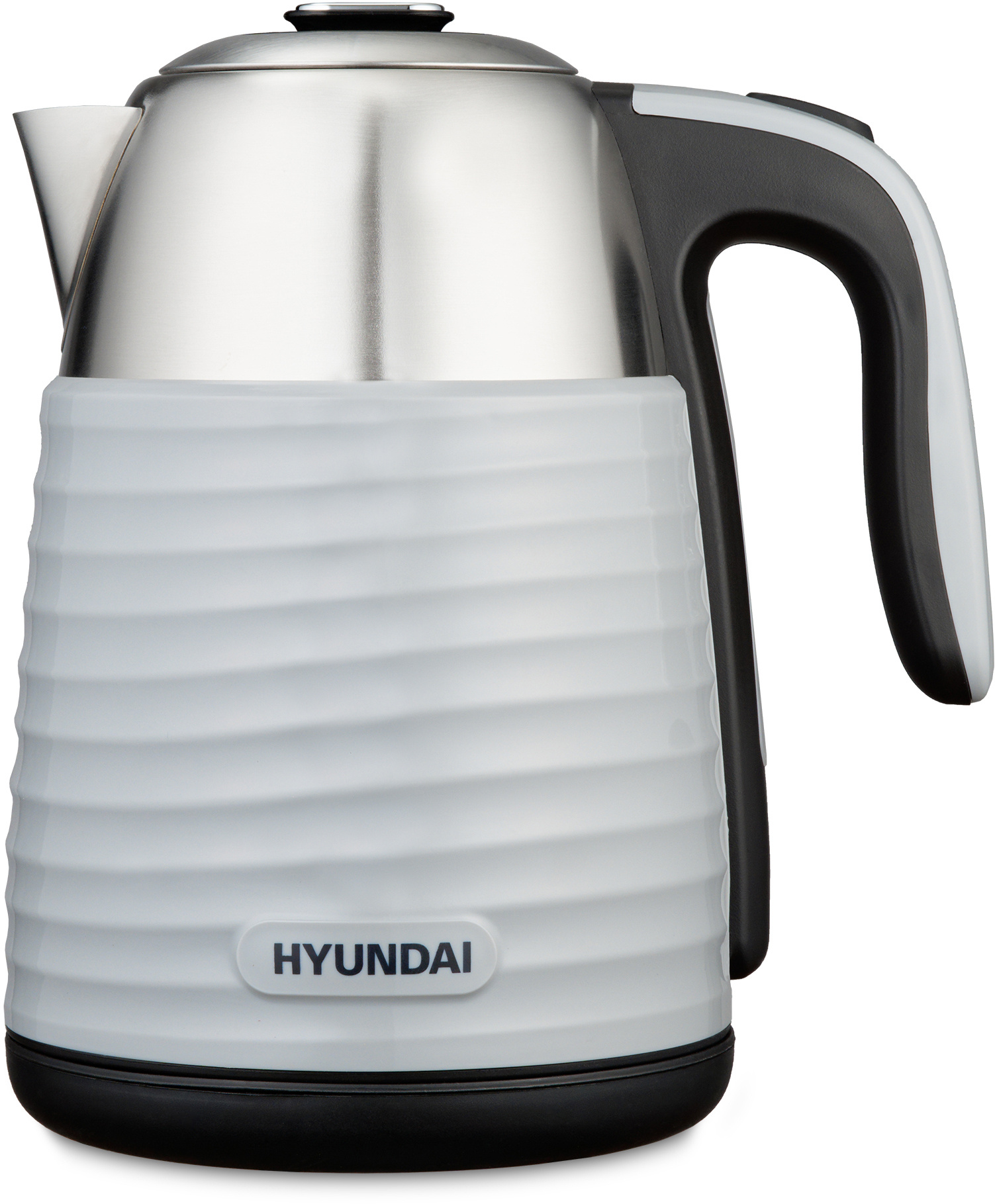 фото Чайник электрический hyundai hyk-s4804, 2200вт, серый и черный