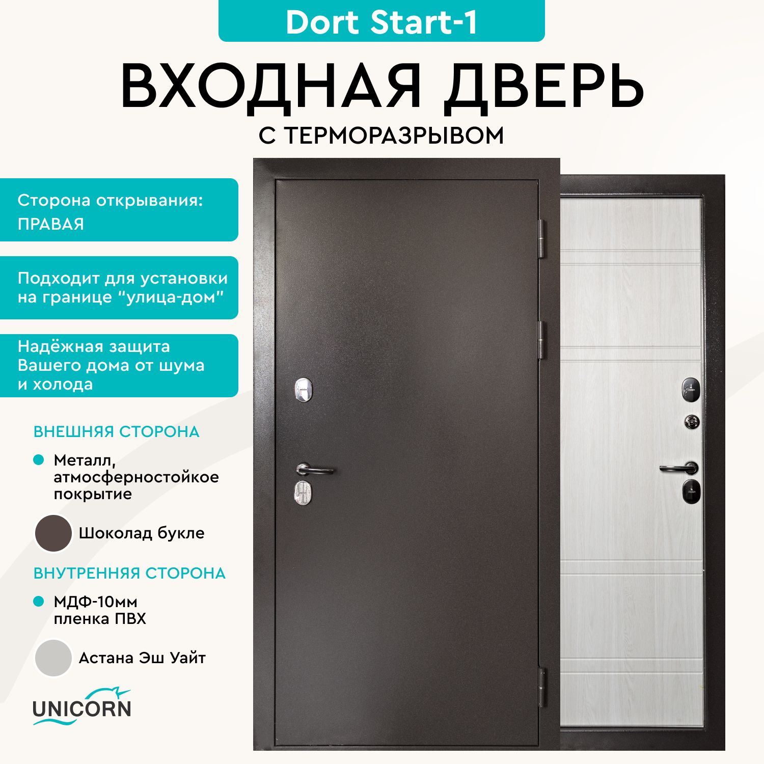 Дверь входная в дом с терморазрывом Unicorn Dorf Start-1 860х2050, Dorf Start-1
Дверь входная в дом с терморазрывом Unicorn Dorf Start-1 860х2050, Dorf Start-1