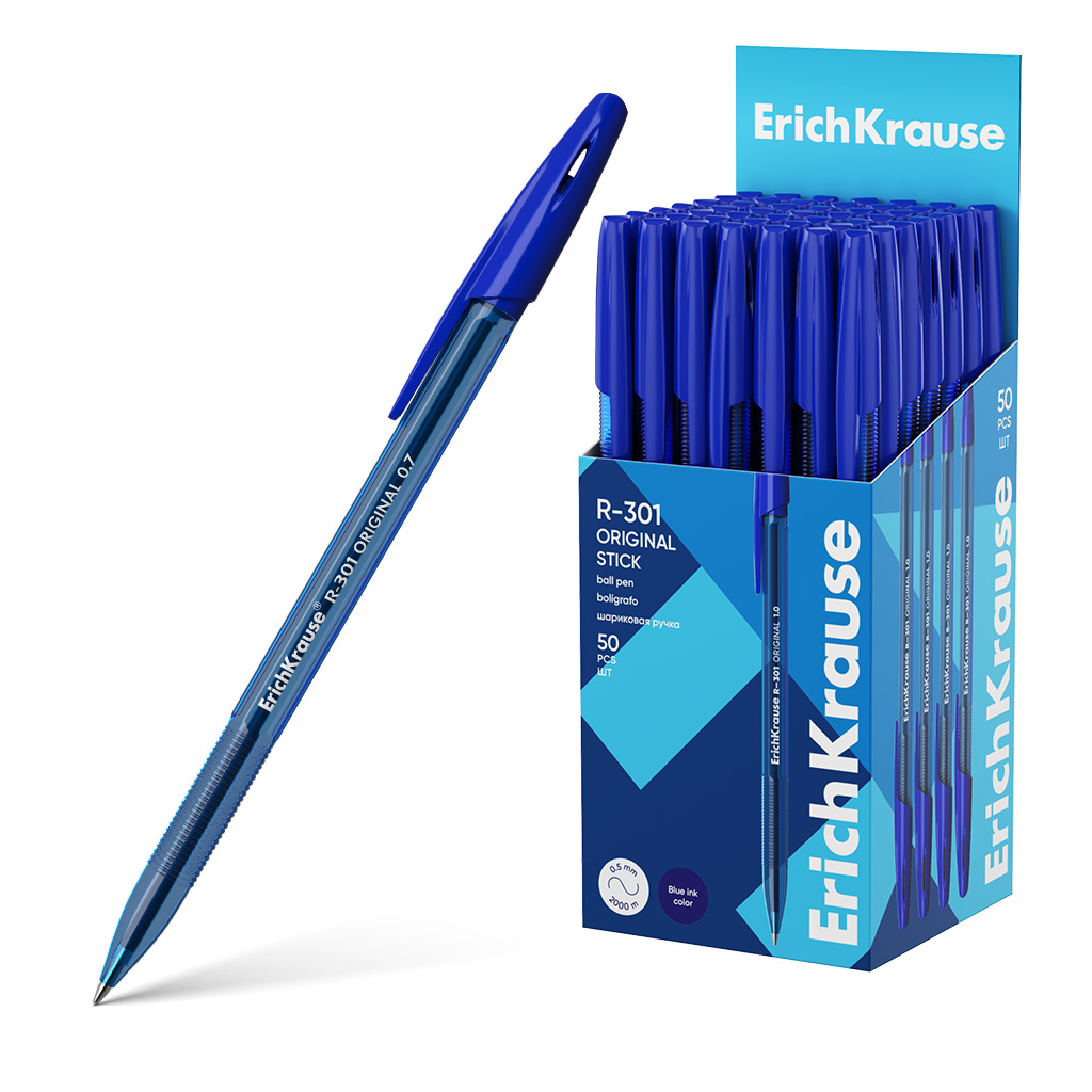 Ручка шариковая ErichKrause R-301 60968 Stick Original 1,0 цвет синий в коробке по 50 штук
Ручка шариковая ErichKrause R-301 60968 Stick Original 1,0 цвет синий в коробке по 50 штук