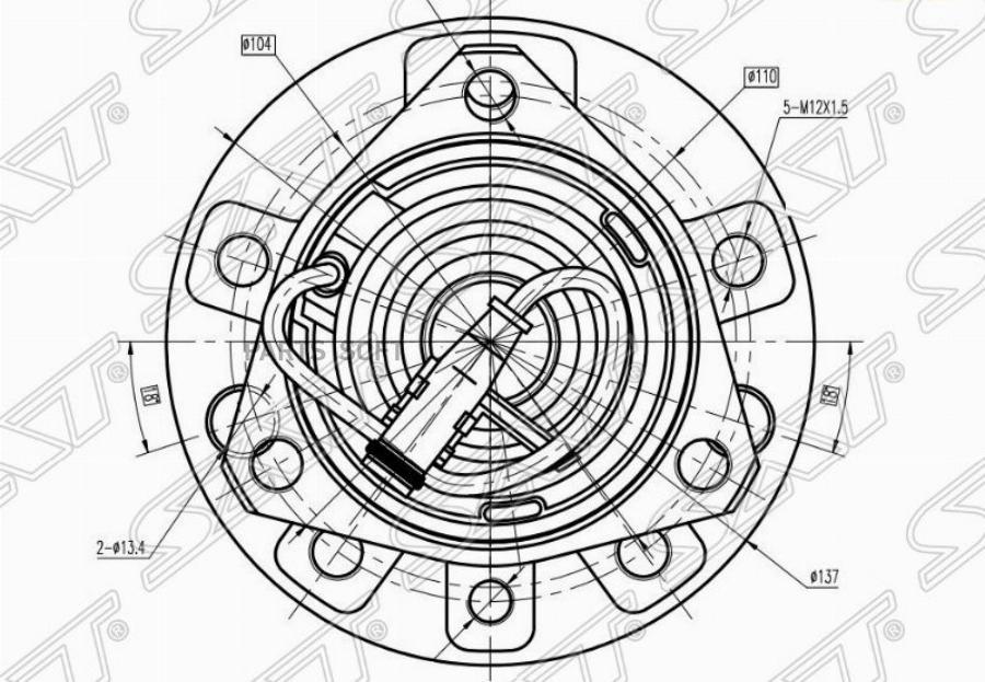 Sat Ступичный Узел Перед Opel Astra H/Zafira (5 Шпилек) 05-
Sat Ступичный Узел Перед Opel Astra H/Zafira (5 Шпилек) 05-