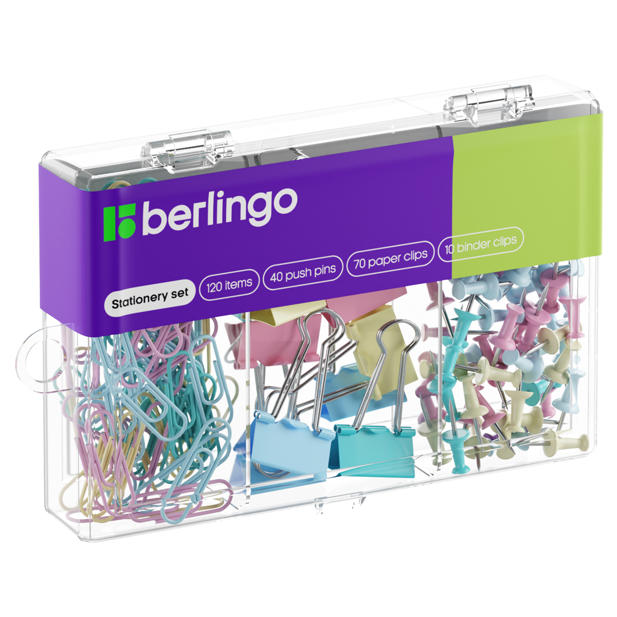 Набор мелкоофисных принадлежностей Berlingo, 120 предметов, ассорти пастель, Разноцветный
Набор мелкоофисных принадлежностей Berlingo, 120 предметов, ассорти пастель, Разноцветный