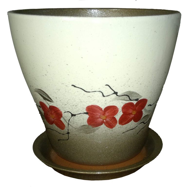 Цветочный горшок Сады Аурики Барвинок ЕВ207/2 1,8 л бежевый с оливковым 1 шт., Бежевый;зеленый;красный, Барвинок 
Цветочный горшок Сады Аурики Барвинок ЕВ207/2 1,8 л бежевый с оливковым 1 шт., Бежевый;зеленый;красный, Барвинок