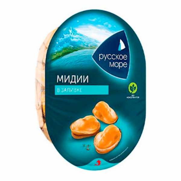 Заливное из морепродуктов Русское море мидии 180 г 
Заливное из морепродуктов Русское море мидии 180 г