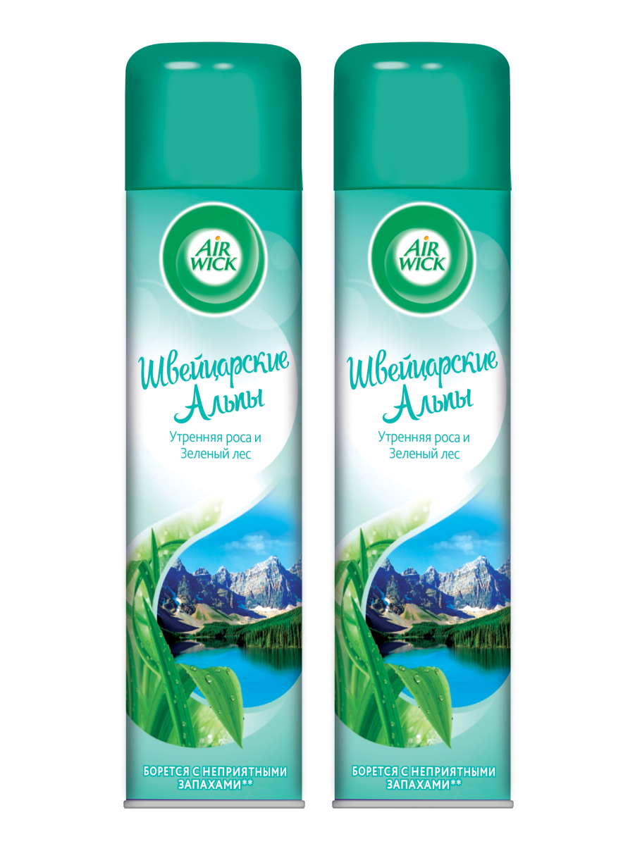 Комплект Освежитель воздуха Air Wick Швейцарские Альпы Утренняя роса и Зеленый лес 290 мл, 9745
Комплект Освежитель воздуха Air Wick Швейцарские Альпы Утренняя роса и Зеленый лес 290 мл, 9745