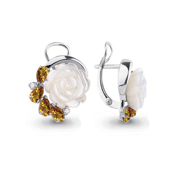 Серьги из серебра с цитрином/перламутром/фианитом Aquamarine 4470606, 4470606_925_р
Серьги из серебра с цитрином/перламутром/фианитом Aquamarine 4470606, 4470606_925_р
