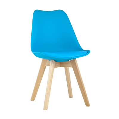 фото Stool group frankfurt бирюзовый, сиденье из сочетания пластика и экокожи, ножки деревянные
