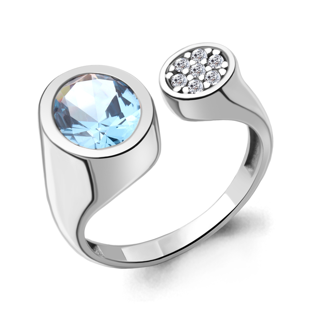 Кольцо из серебра с топазом искусственным/фианитом р. Aquamarine 6958792А, 6958792А_925_р
Кольцо из серебра с топазом искусственным/фианитом р. Aquamarine 6958792А, 6958792А_925_р