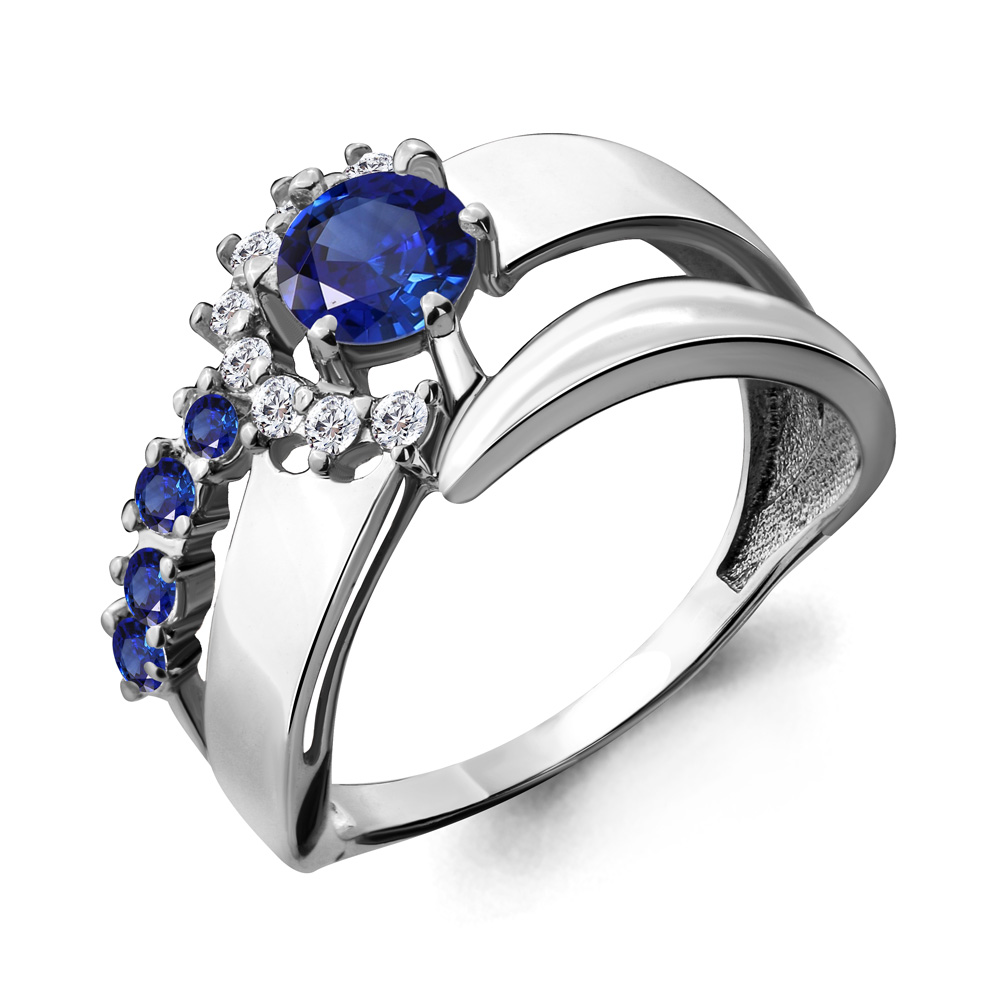Кольцо из серебра с фианитом/сапфиром искусственным р., Aquamarine 64827Б, 64827Б_925_р
Кольцо из серебра с фианитом/сапфиром искусственным р., Aquamarine 64827Б, 64827Б_925_р