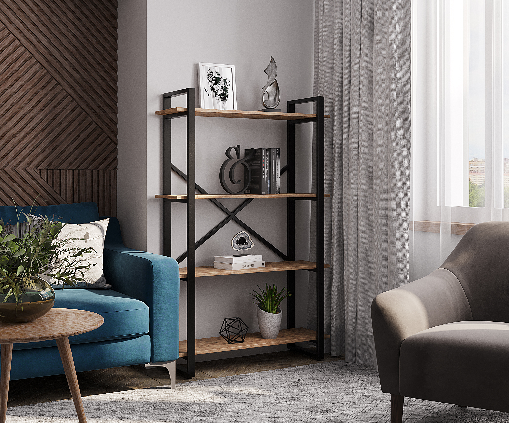 Стеллаж лофт A1 HOME Stefan 4 полки (140х90х31) дуб канзас, Коричневый, Stefan-4
Стеллаж лофт A1 HOME Stefan 4 полки (140х90х31) дуб канзас, Коричневый, Stefan-4