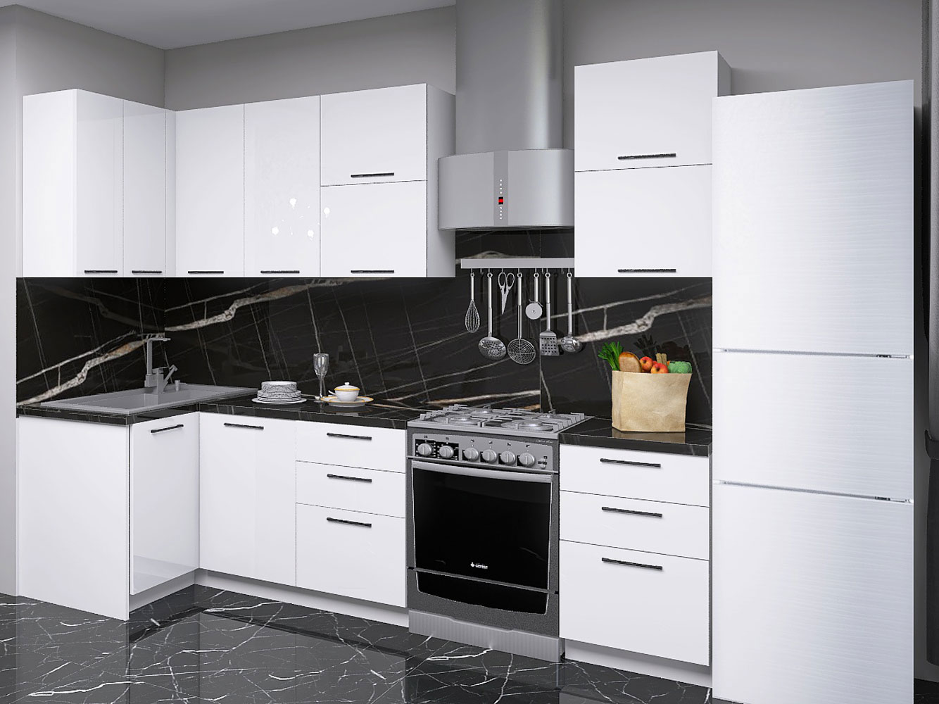 Кухонный гарнитур СВ-Мебель Модерн Белый / Белый глянец (Бруно)
Кухонный гарнитур СВ-Мебель Модерн Белый / Белый глянец (Бруно)