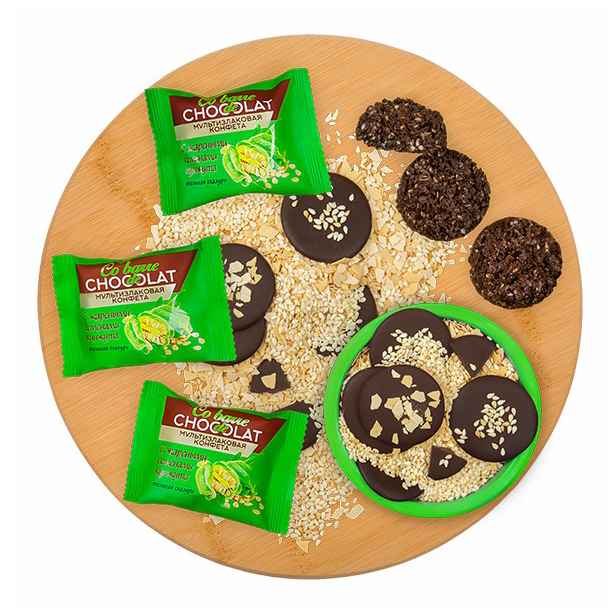 Конфеты Cobarde el Chocolate мультизлаковые с жареными семенами кунжута темная глазурь
Конфеты Cobarde el Chocolate мультизлаковые с жареными семенами кунжута темная глазурь