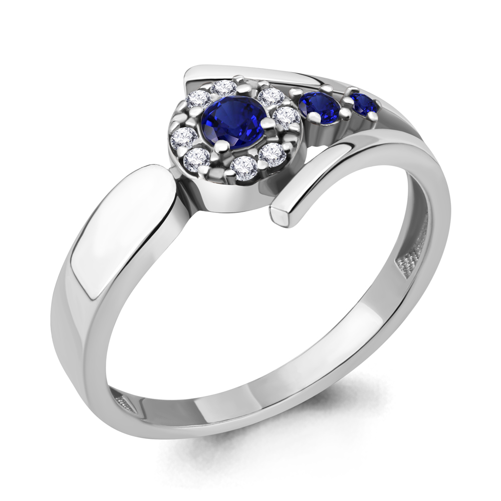 Кольцо из серебра с фианитом/сапфиром искусственным р. Aquamarine 68821АБ, 68821АБ_925_р
Кольцо из серебра с фианитом/сапфиром искусственным р. Aquamarine 68821АБ, 68821АБ_925_р