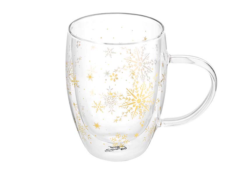 фото Кружка elan gallery снежинки 350ml gold 360085