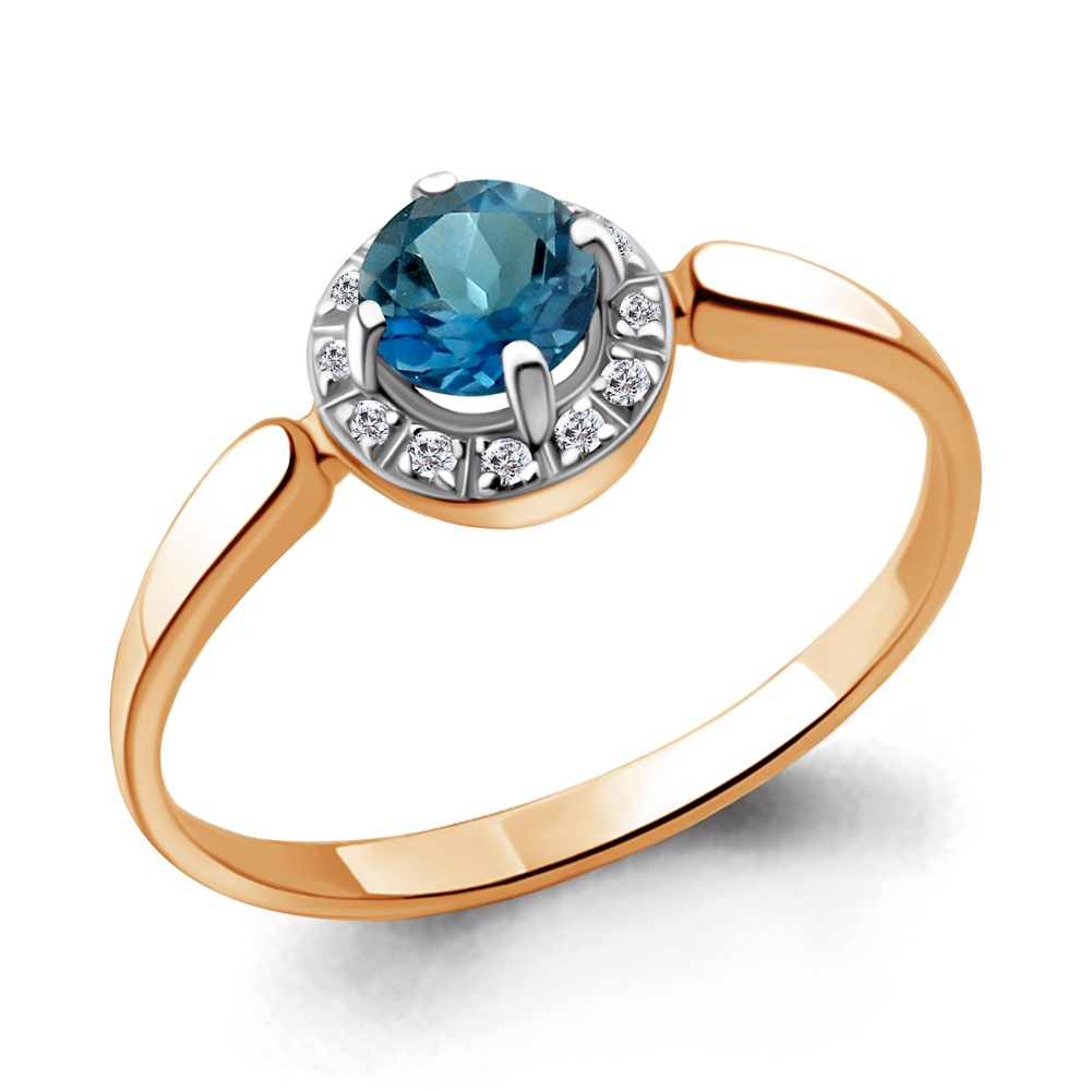 Кольцо из красного золота с бриллиантом/топазом р., Aquamarine 963817к, 963817к_585_кз
Кольцо из красного золота с бриллиантом/топазом р., Aquamarine 963817к, 963817к_585_кз