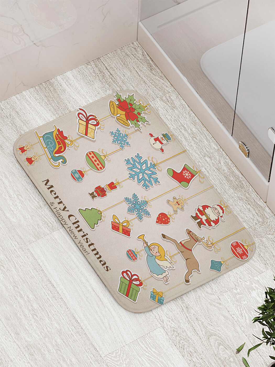 Коврик JoyArty "Рождественские подвесы" для ванной, сауны, бассейна, 77х52 см, Рождественские подвесы 
Коврик JoyArty "Рождественские подвесы" для ванной, сауны, бассейна, 77х52 см, Рождественские подвесы