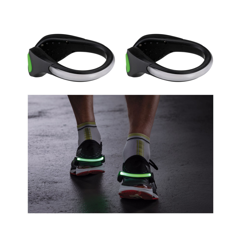 фото Зажим для обуви paulmann led черный/зеленый пластик набор 2шт. батарея 70972
