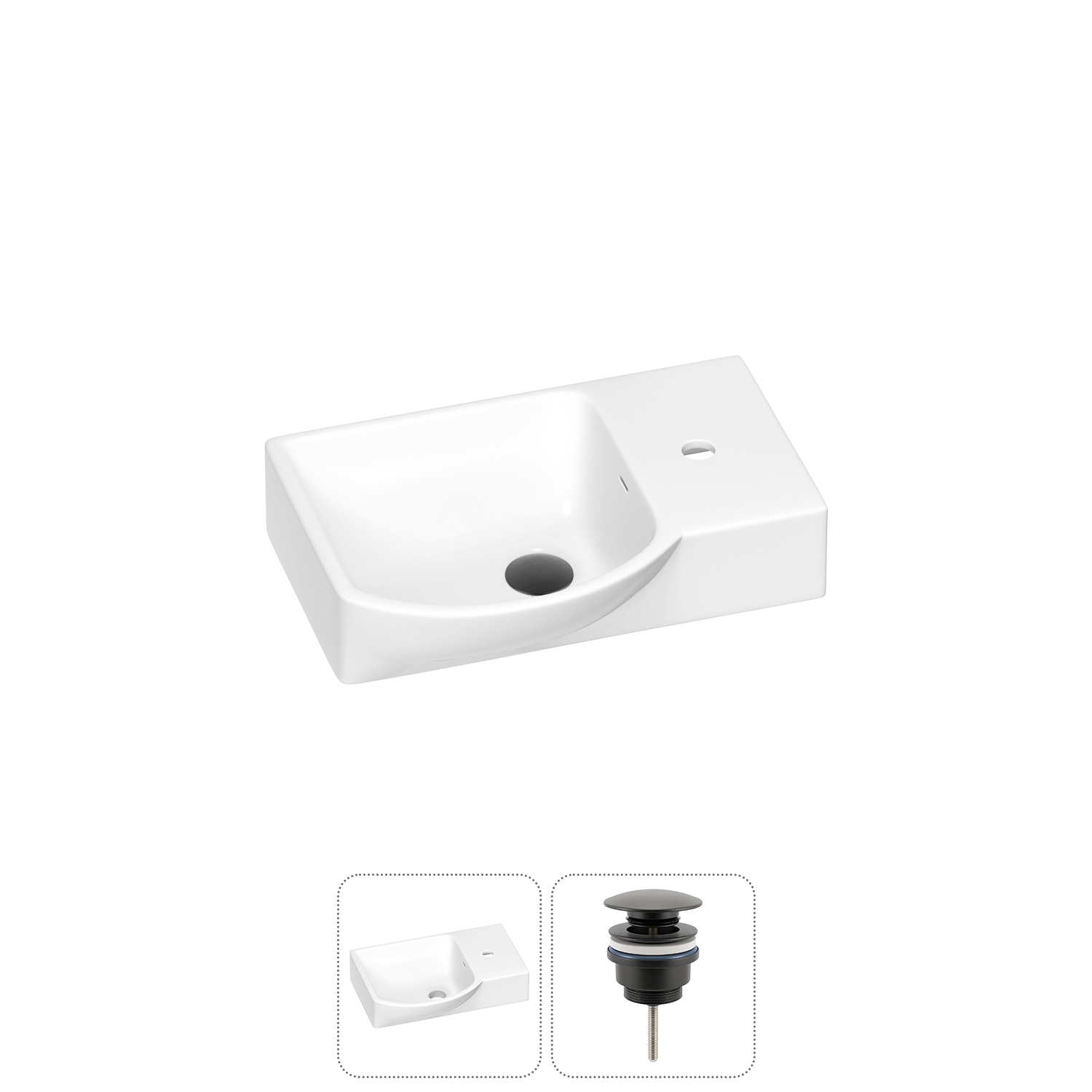 Маленькая раковина для ванной комнаты или туалета Wellsee WC Area 202011580 в наборе 2 в 1, Глянцевый белый, 151807000_dc_universal_2
Маленькая раковина для ванной комнаты или туалета Wellsee WC Area 202011580 в наборе 2 в 1, Глянцевый белый, 151807000_dc_universal_2
