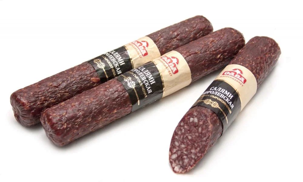 Колбаса сырокопченая Логинов Салями Королевская полусухая
Колбаса сырокопченая Логинов Салями Королевская полусухая