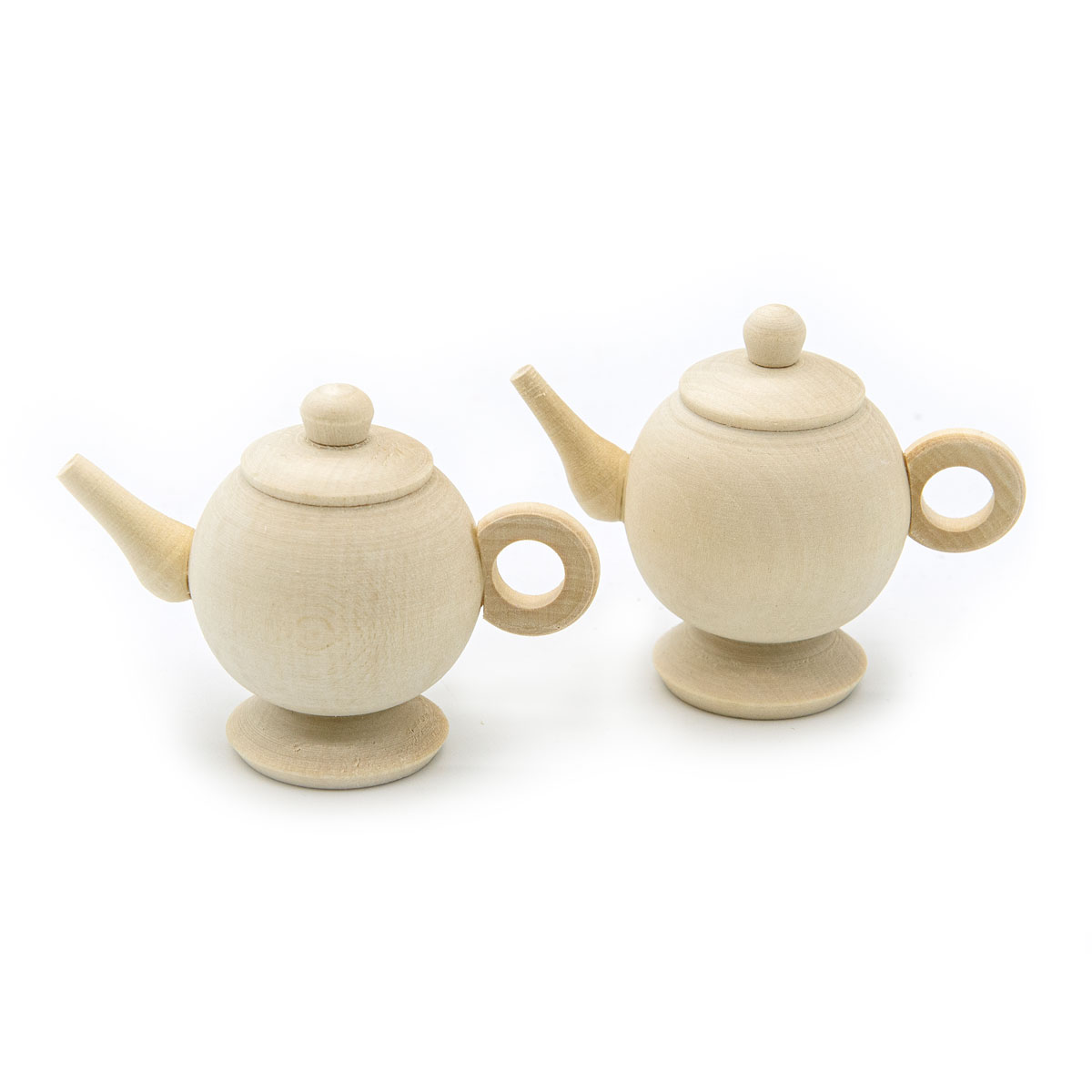 фото Деревянная заготовка айрис чайник круглый цельный, 5,2*6,7*3 см, 2 шт