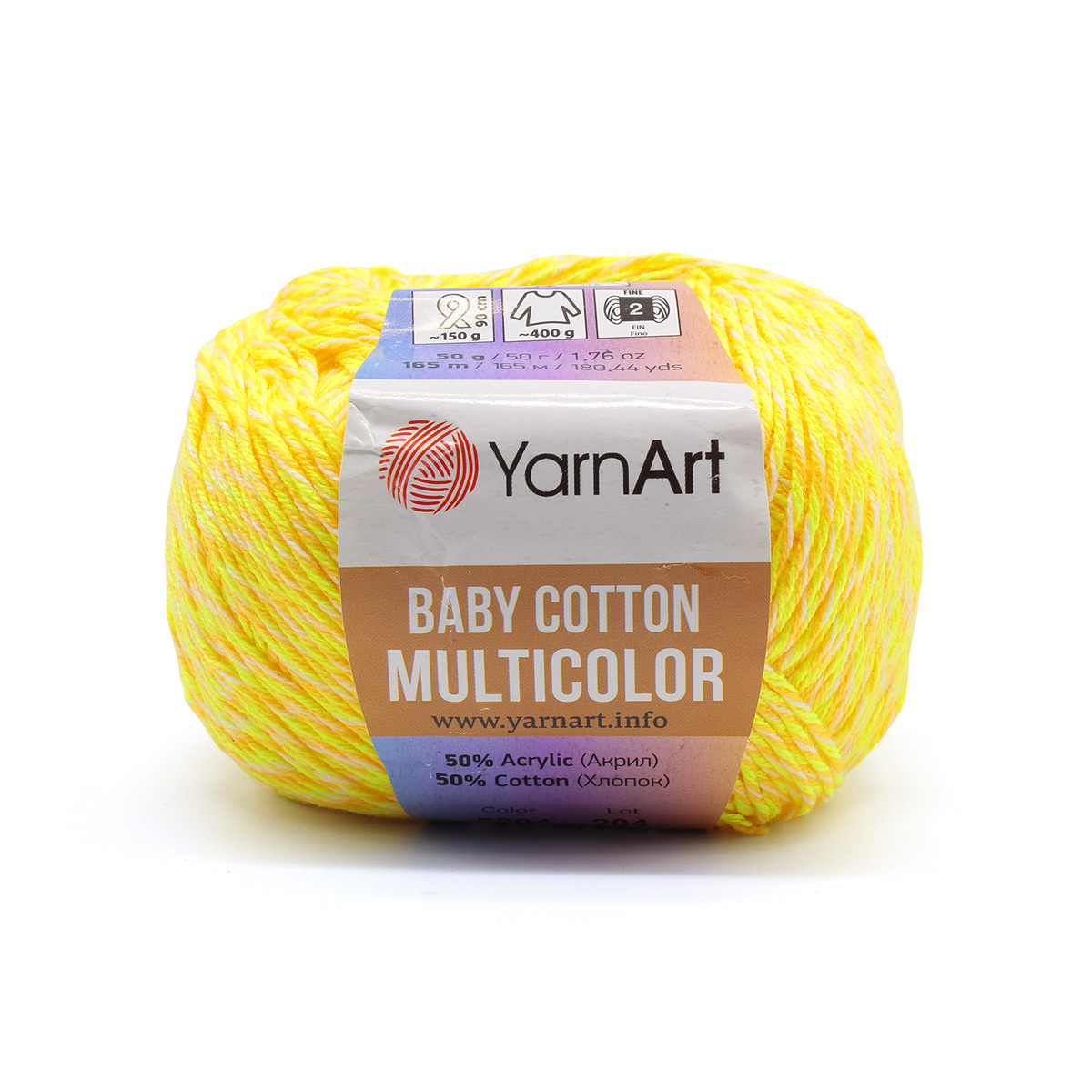 Пряжа для вязания YarnArt Baby cotton multicolor, 50г, 165м (5204), 10 мотков, Желтый, 7733919
Пряжа для вязания YarnArt Baby cotton multicolor, 50г, 165м (5204), 10 мотков, Желтый, 7733919