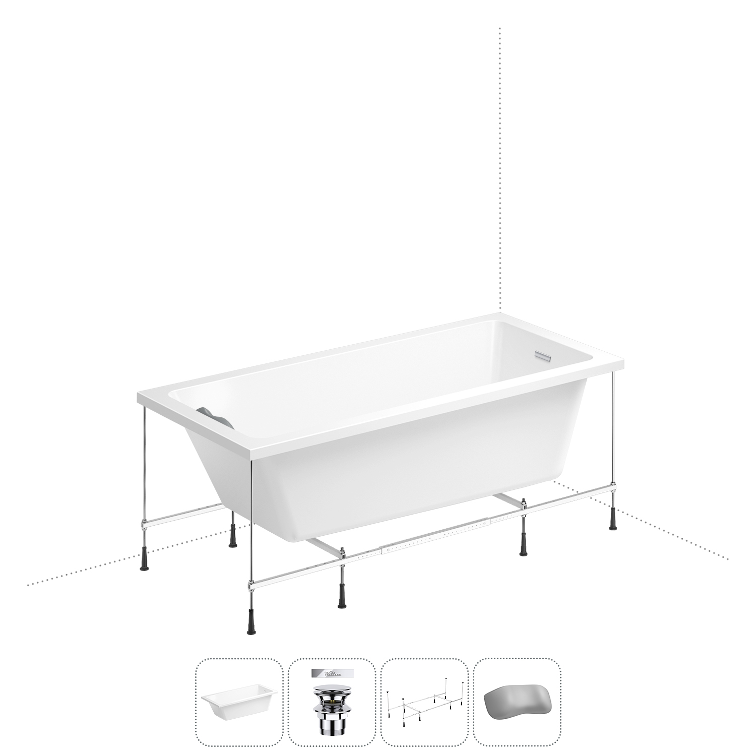 Акриловая ванна 180х85 см Wellsee FreeDom 2.0 20212783R, в наборе 4 в 1, Белый, FreeDom 2.0_bath_ветка_A_хром
Акриловая ванна 180х85 см Wellsee FreeDom 2.0 20212783R, в наборе 4 в 1, Белый, FreeDom 2.0_bath_ветка_A_хром