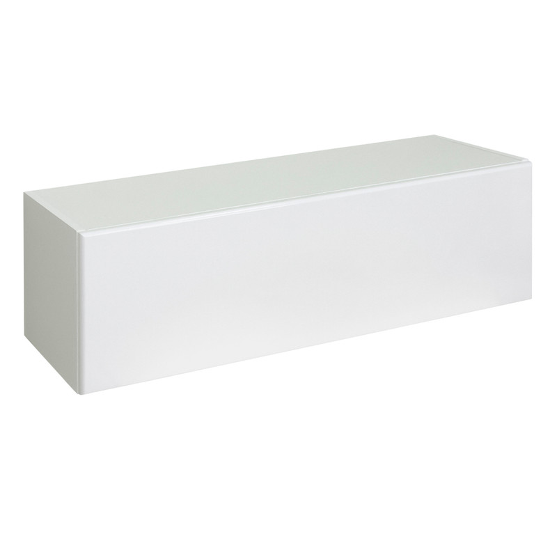 фото Навесная тумба под телевизор олмеко 49.61, белая