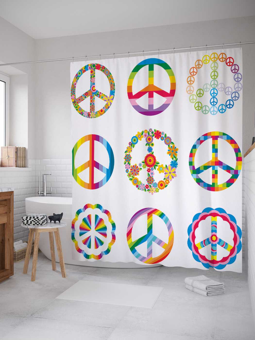 Штора для ванной JoyArty "Мирные знаки" из сатена, 180х200 см с крючками
Штора для ванной JoyArty "Мирные знаки" из сатена, 180х200 см с крючками