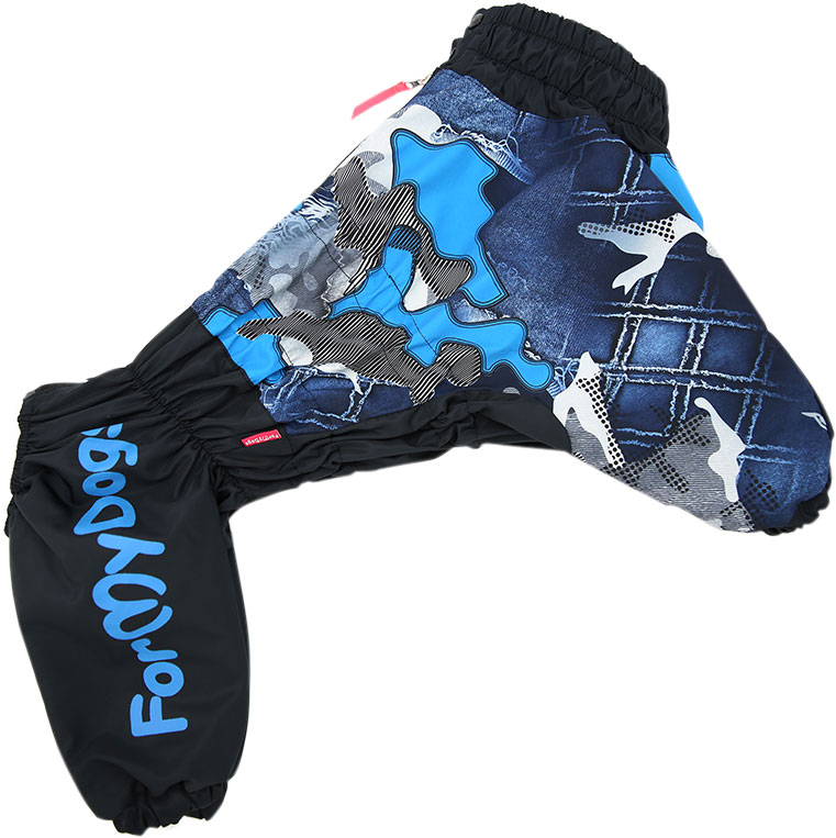 фото Дождевик для собак for my dogs 385ss-2019, мужской, синий, a1, длина спины 30 см