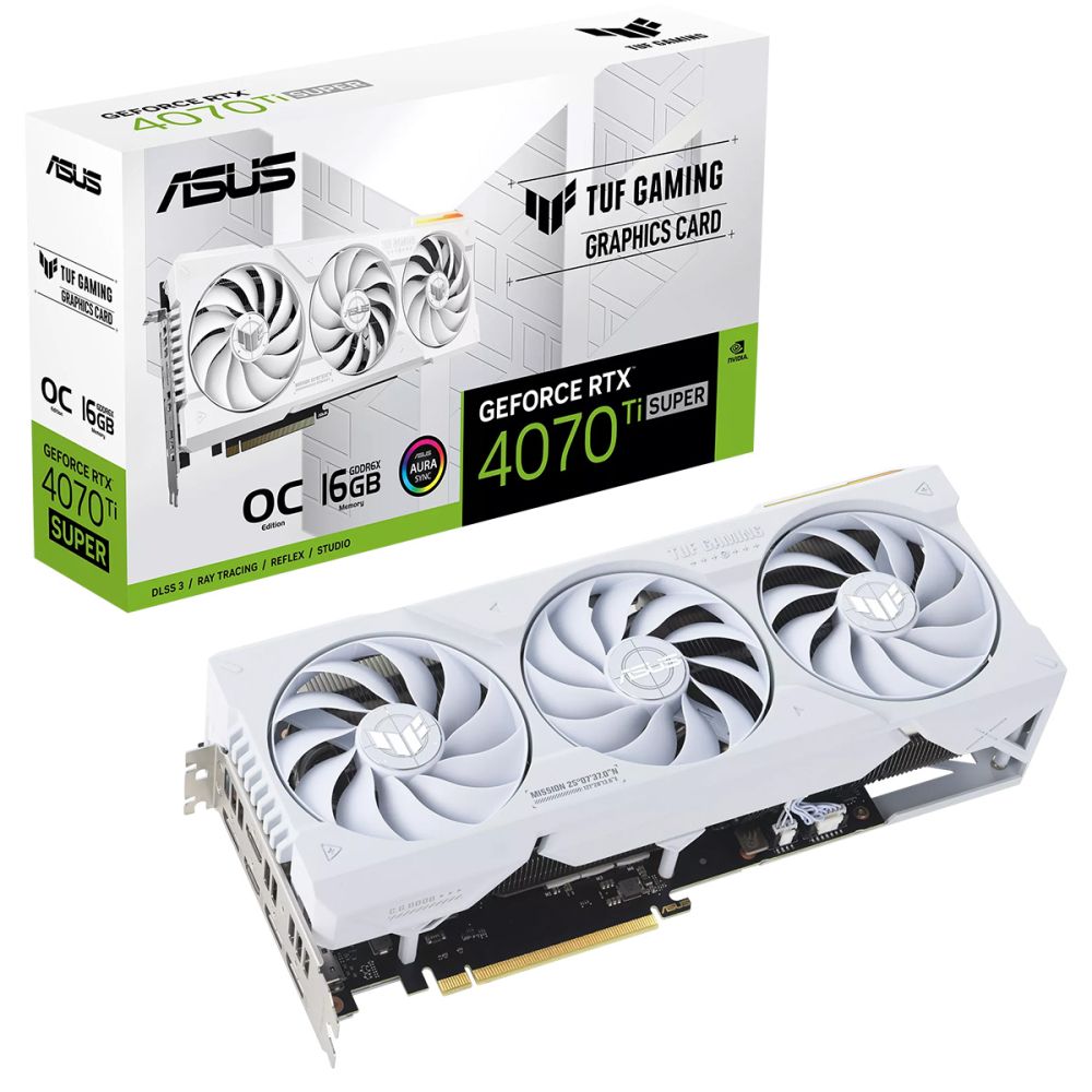 Видеокарта ASUS TUF-RTX4070TIS-O16G-WHITE-GAMING, GeForce RTX 4070 Ti Super TUF Gaming OC
Видеокарта ASUS TUF-RTX4070TIS-O16G-WHITE-GAMING, GeForce RTX 4070 Ti Super TUF Gaming OC