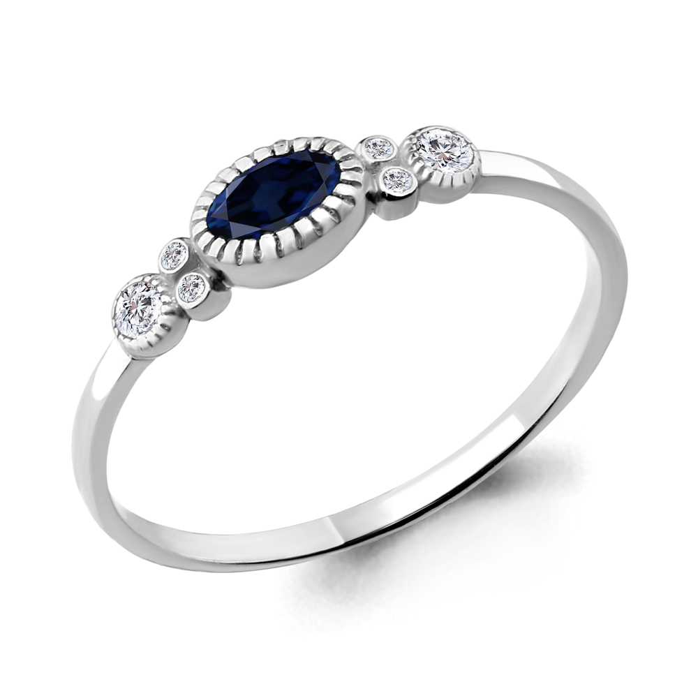 Кольцо из серебра с сапфиром искусственным/фианитом р. Aquamarine 68110Б, 68110Б_925_р
Кольцо из серебра с сапфиром искусственным/фианитом р. Aquamarine 68110Б, 68110Б_925_р