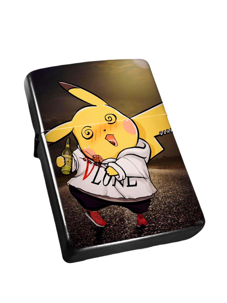Зажигалка металлическая кремневая бензиновая L'école с принтом Пикачу в белом, Metal 
Зажигалка металлическая кремневая бензиновая L'école с принтом Пикачу в белом, Metal