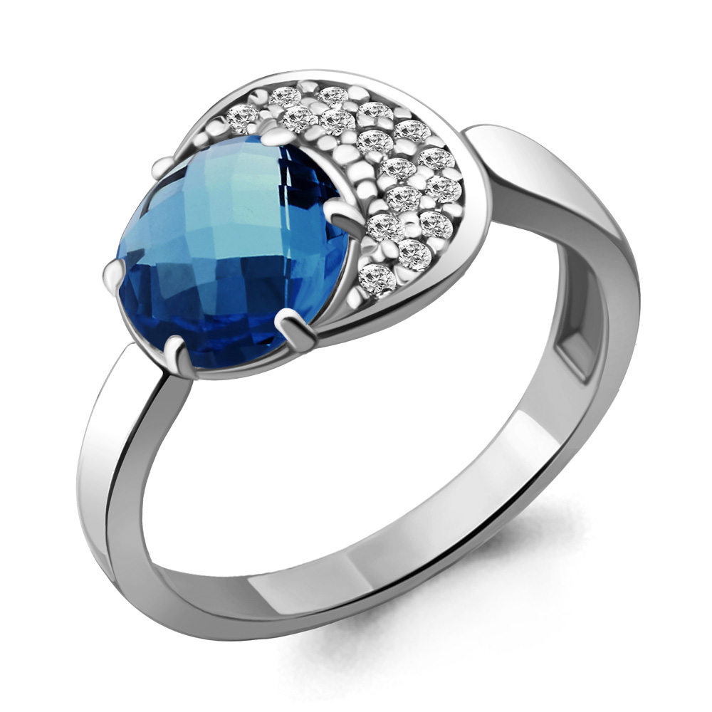 Кольцо из серебра с топазом искусственным/фианитом р. Aquamarine 6921393А, 6921393А_925_р
Кольцо из серебра с топазом искусственным/фианитом р. Aquamarine 6921393А, 6921393А_925_р