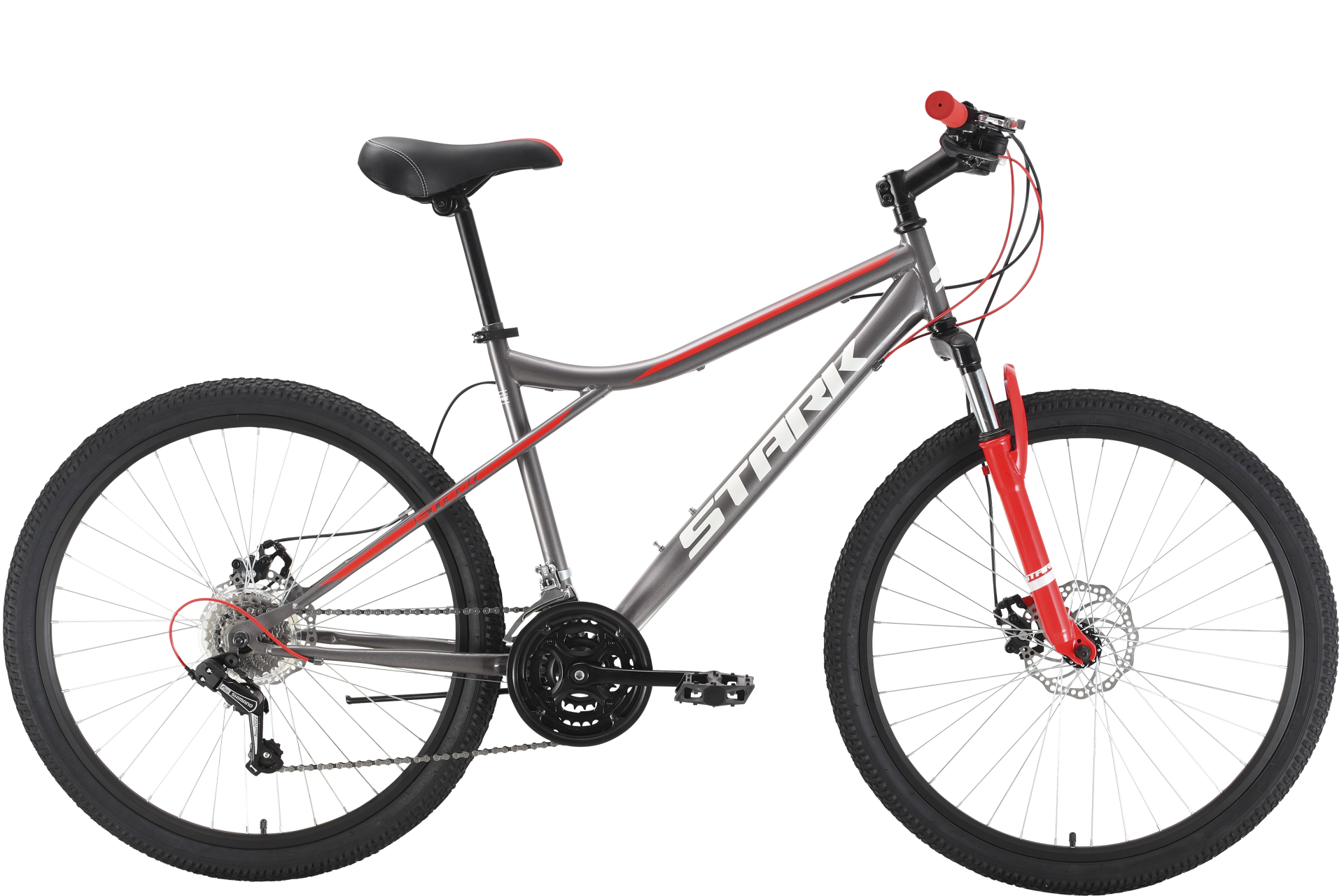 фото Велосипед stark slash 26.1 d steel 2022 14.5" серый/красный