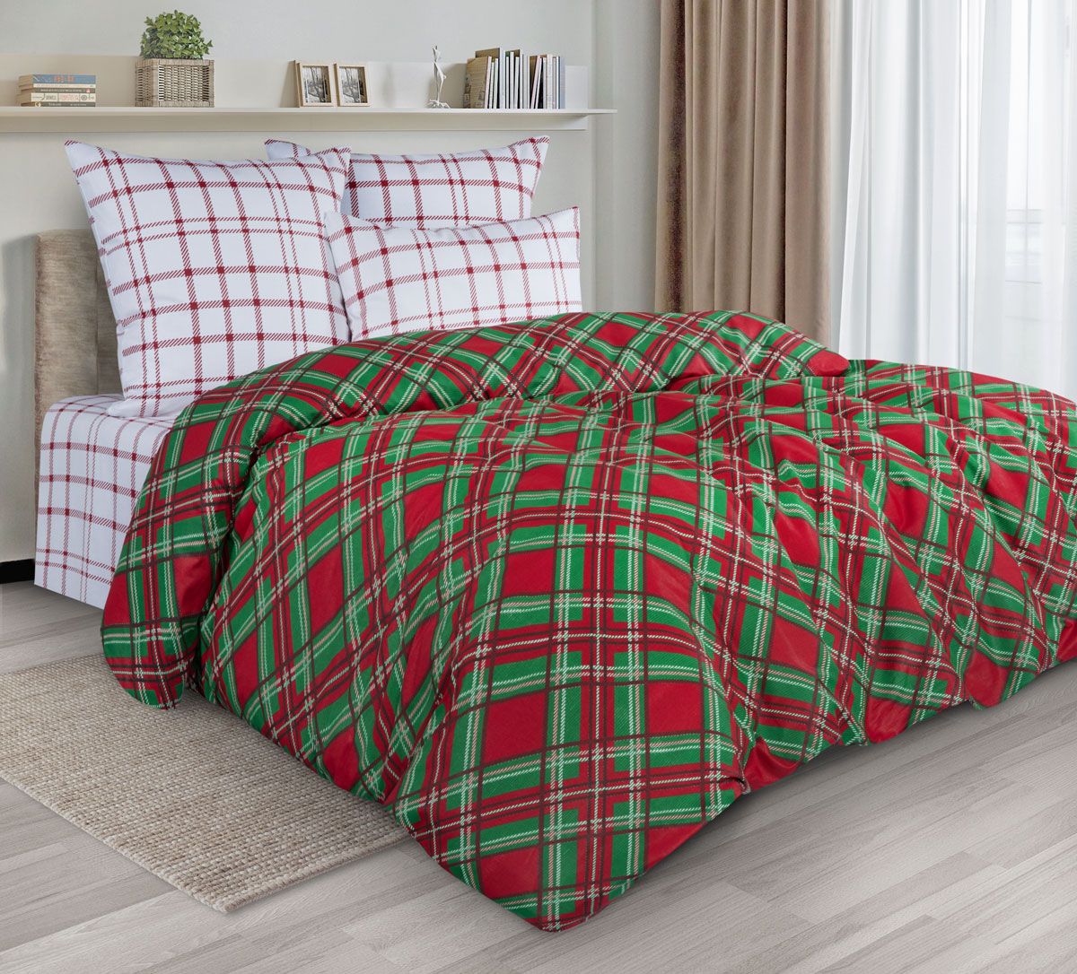 фото Постельное белье из бязи, guten morgen "tartan"; 2.0 наволочки 70х70 гутен морган