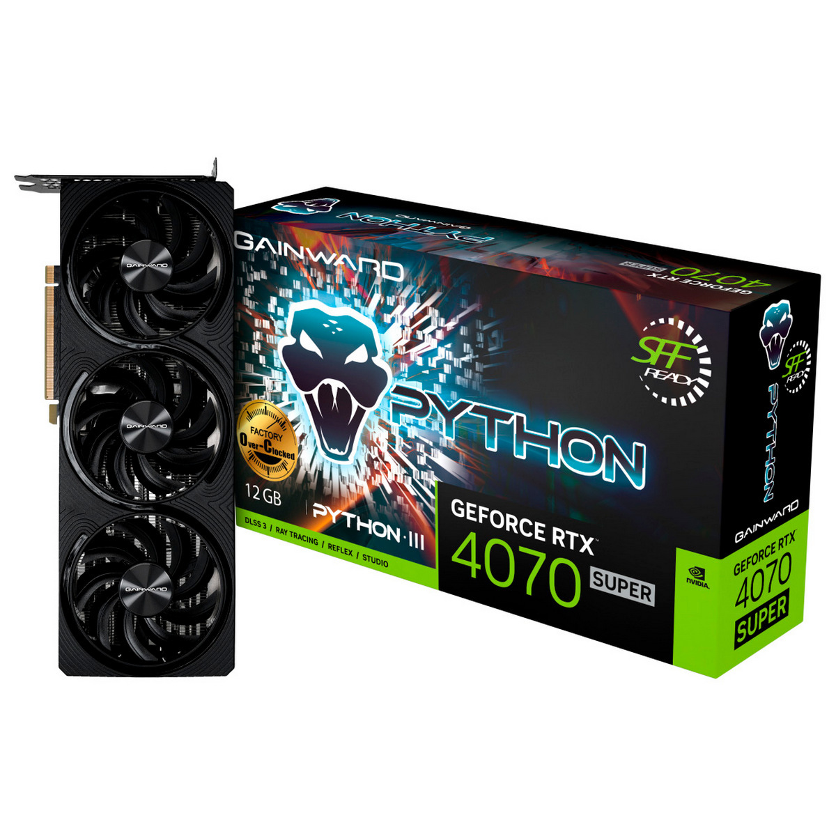Видеокарта Gainward NVIDIA RTX4070 SUPER PYTHON III OC (NED407ST19K9-1043T), RTX4070 SUPER PYTHON III OC
Видеокарта Gainward NVIDIA RTX4070 SUPER PYTHON III OC (NED407ST19K9-1043T), RTX4070 SUPER PYTHON III OC