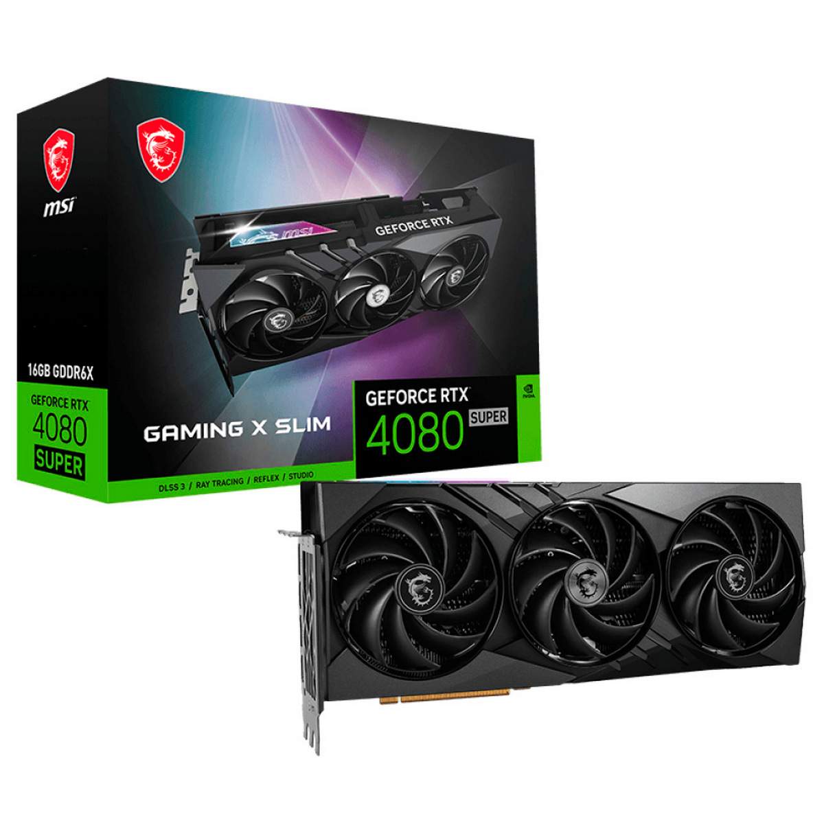Видеокарта MSI NVIDIA RTX4080 SUPER (RTX 4080 SUPER 16G GAMING X SLIM), RTX4080 SUPER
Видеокарта MSI NVIDIA RTX4080 SUPER (RTX 4080 SUPER 16G GAMING X SLIM), RTX4080 SUPER