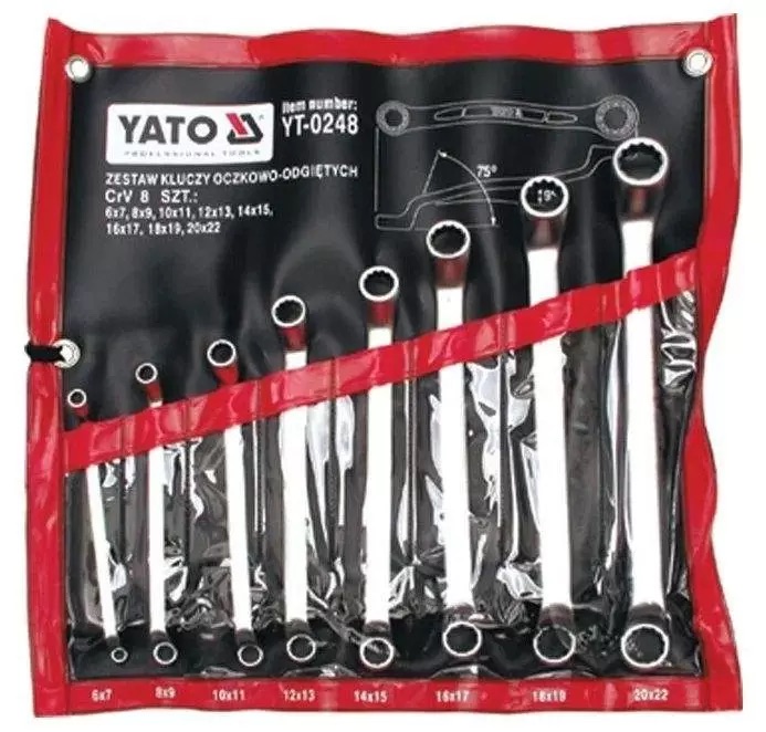 YATO YT-0396 Набор ключей накидных изогнутых 8 пр: 6х7, 8х9, 10х11, 12х13, 14х15, 16х17, 1
YATO YT-0396 Набор ключей накидных изогнутых 8 пр: 6х7, 8х9, 10х11, 12х13, 14х15, 16х17, 1