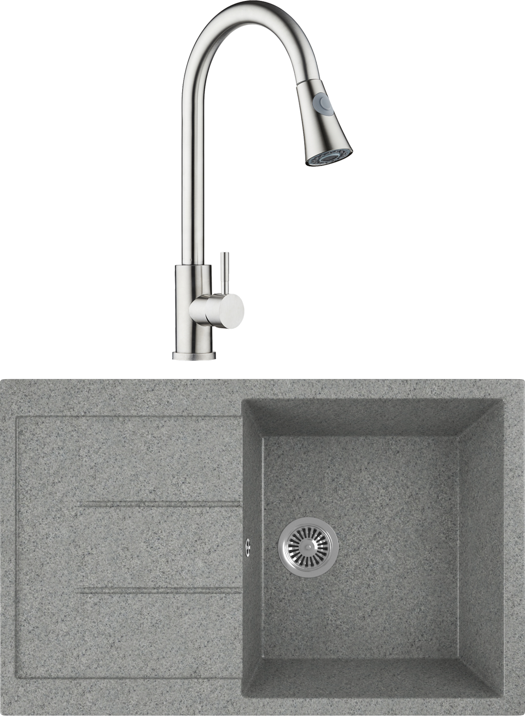 Комплект Мойка кухонная Domaci Бьелла DMC-25-309 темно-серая + Смеситель для кухни Domaci
Комплект Мойка кухонная Domaci Бьелла DMC-25-309 темно-серая + Смеситель для кухни Domaci