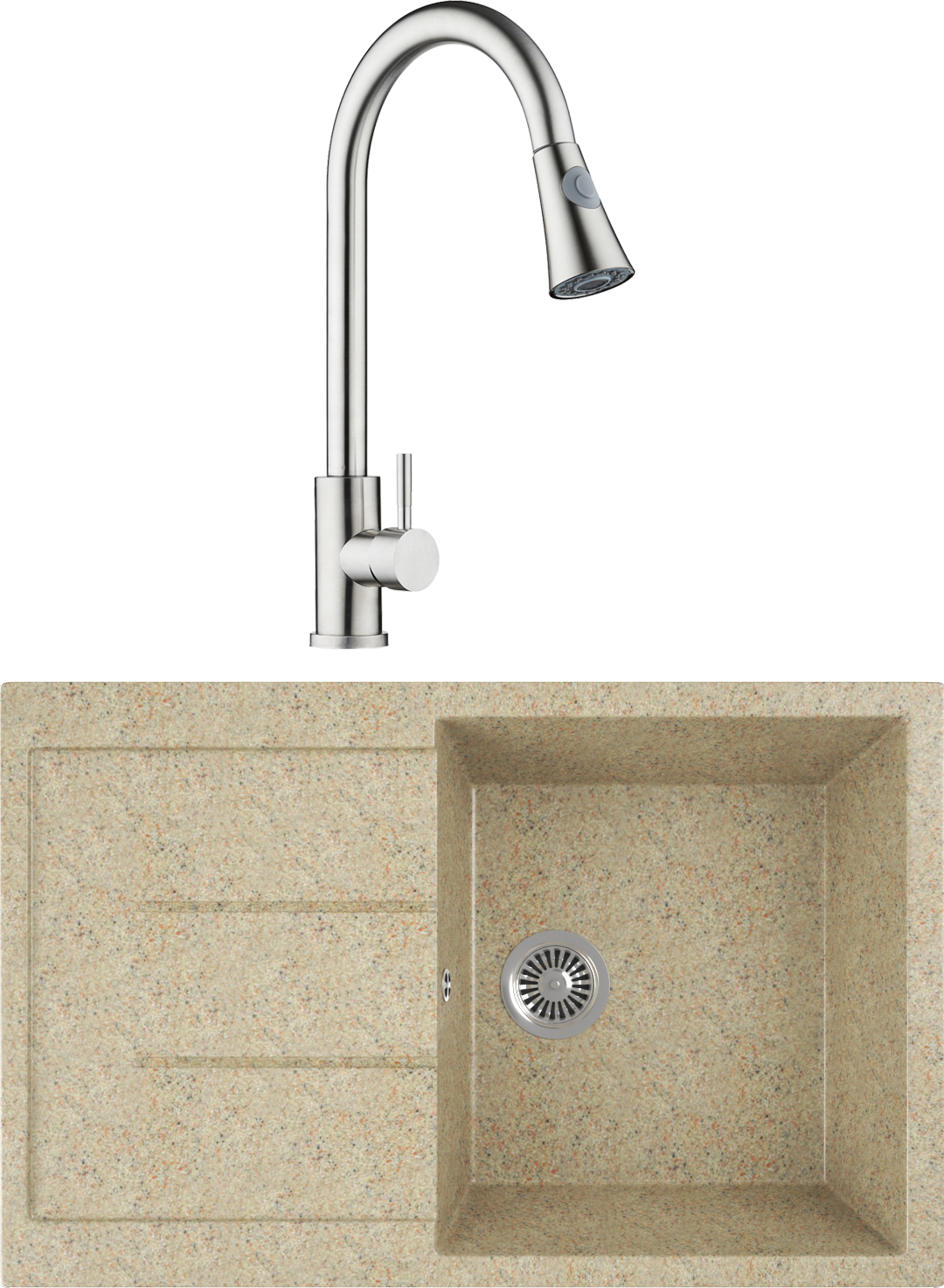 Комплект Мойка кухонная Domaci Бьелла DMC-25-302 песочная + Смеситель для кухни Domaci Ра
Комплект Мойка кухонная Domaci Бьелла DMC-25-302 песочная + Смеситель для кухни Domaci Ра